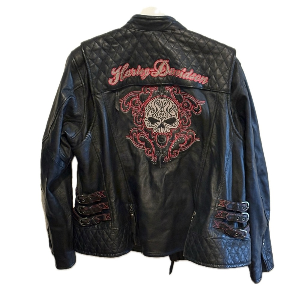 Women's Scroll Skull 3-in-1 Leather Jacket  98104-16VP
